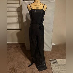 Elegant Black Sequin Jumpsuit